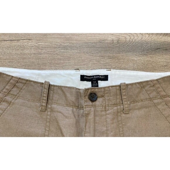 Banana Republic Linen Pant Mens 34x31 Beige Relaxed Straight Beach Casual - Picture 3 of 10